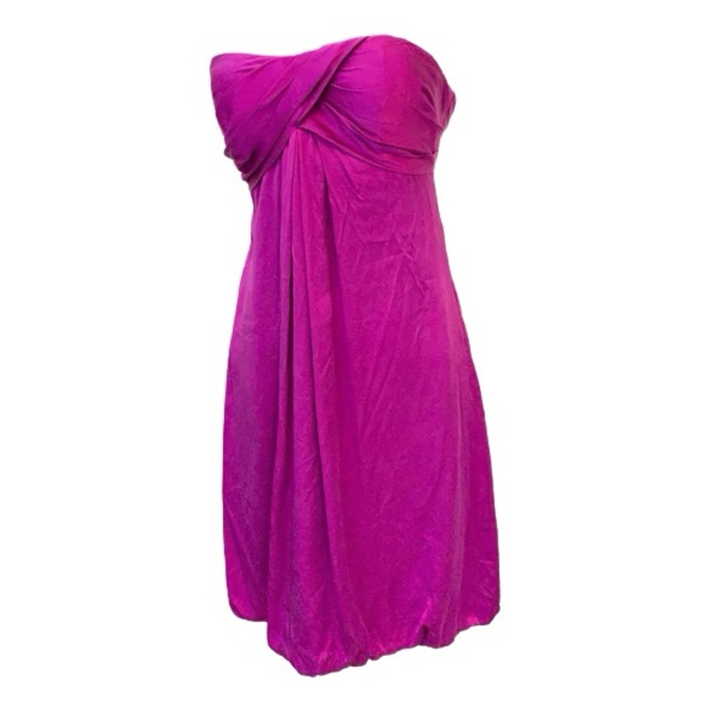 Cache Strapless Fuchsia Dress